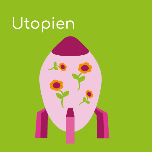 Raumschiff mit Blumen